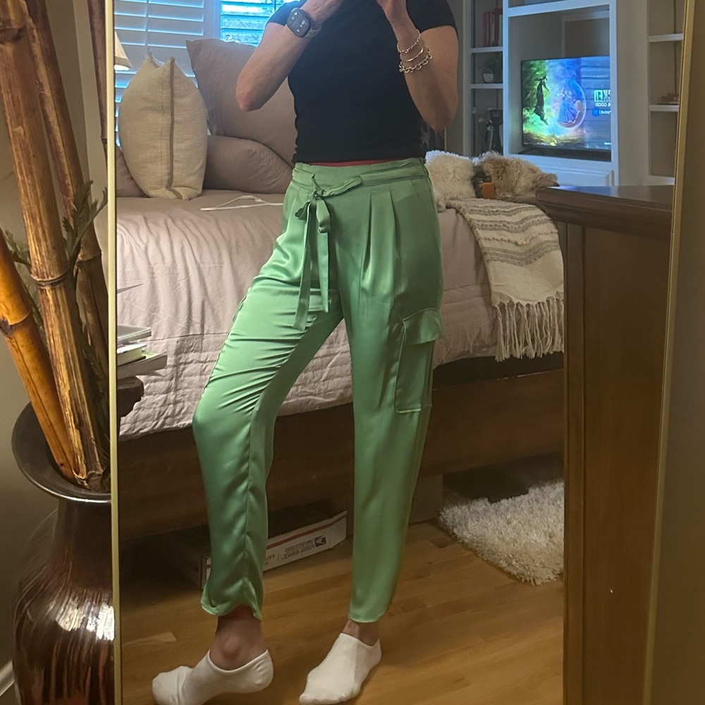Ramy Brook Allyn Satin Pocket Pants - Picture 2 of 5